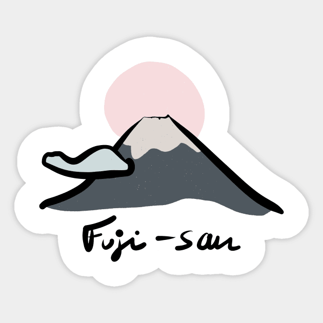 Mount Fuji design Sticker by covostudio